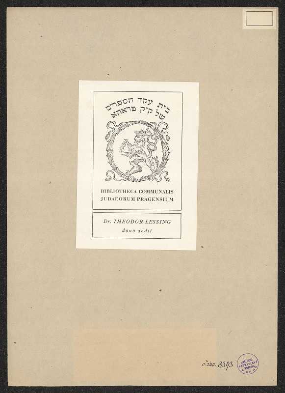 neznámý – Knihovna Pražské obce židovské 