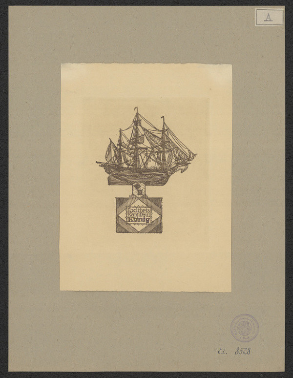 Ernst Aufseeser – Ex libris kapt. Paul König 