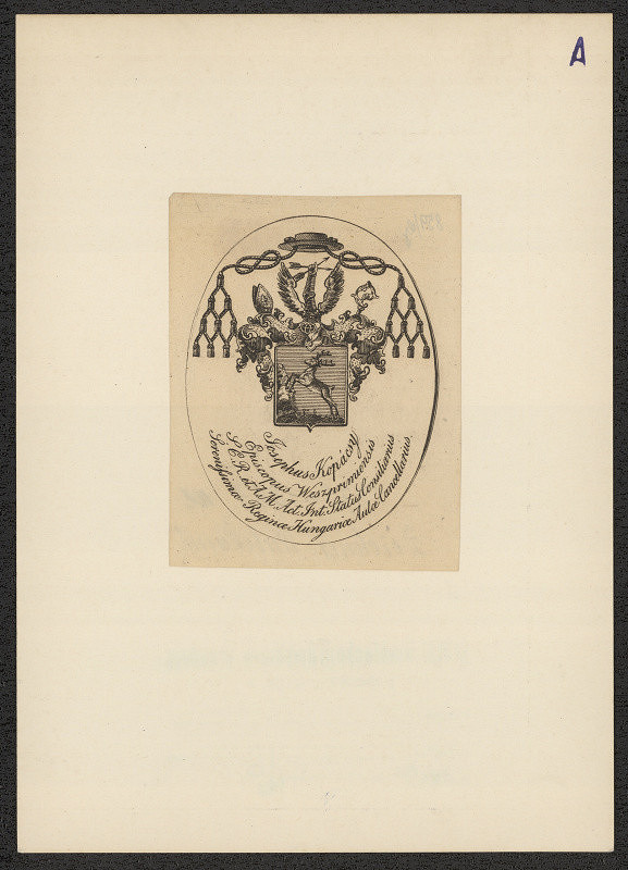 neznámý – Ex libris biskupa weszprimského Josefa Kopácsy (1775-1847) 