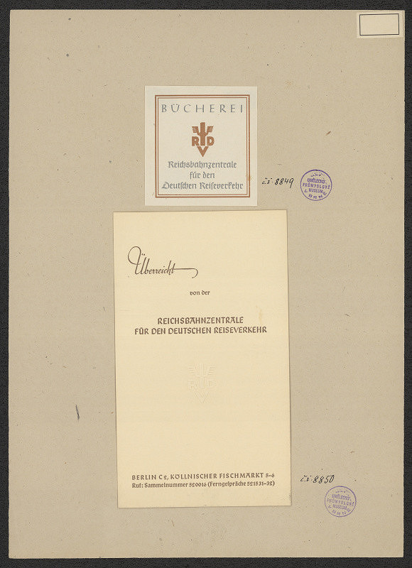 neznámý – Bücherei Reichsbahnzentrale für den d. Reiseverkehr 
