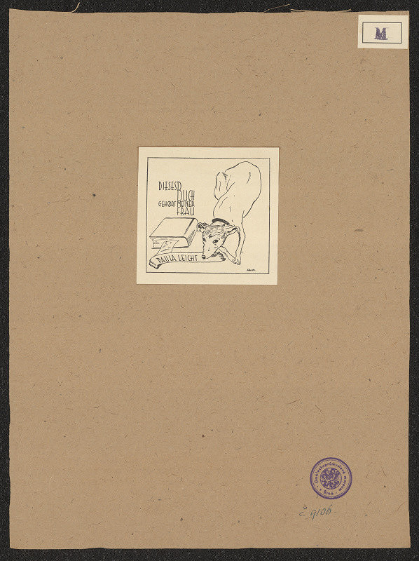 A. W. Müller – Dieses Buch gehört meiner Frau Paula Leicht 