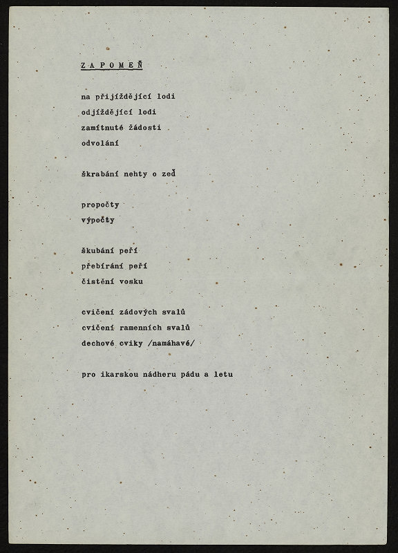 Ladislav Novák – Zapomeň - báseň z cyklu 9 imperativů 