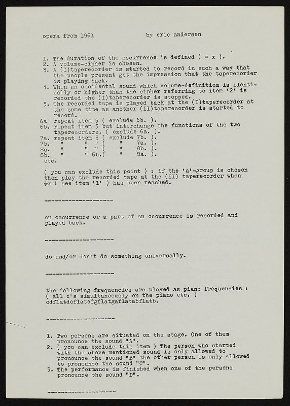 Eric Andersen – Opera 