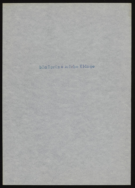 Rolf Julius – Blaßgrüne mürbe Klänge 