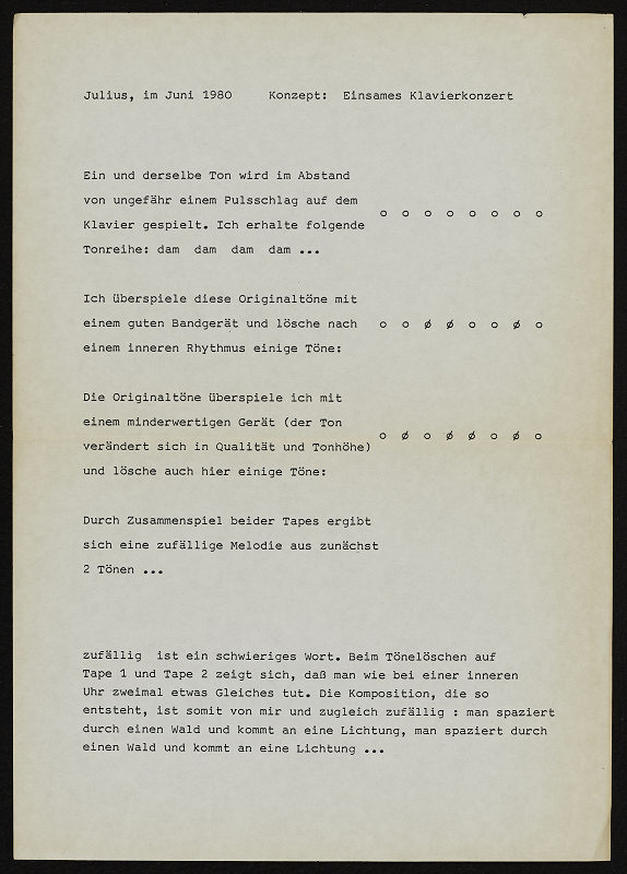 Rolf Julius – Einsames Klavierkonzert 