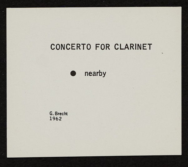 George Brecht – Concerto for Clarinet from Water Yam 