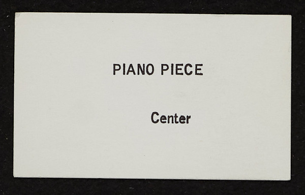 George Brecht – Piano Piece from Water Yam 