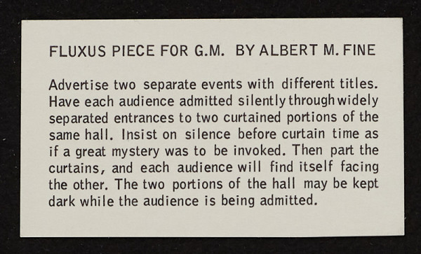 Albert M. Fine – Fluxus Piece for G. M. from Flux Year Box 2 