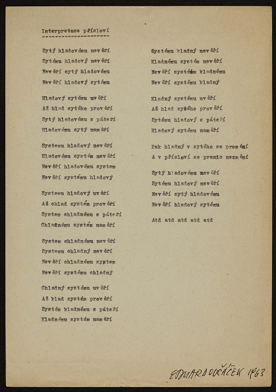 Eduard Ovčáček – Interpretace přísloví