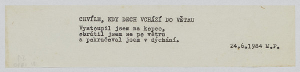 Marian Palla – Chvíle, kdy dech vchází do větru 