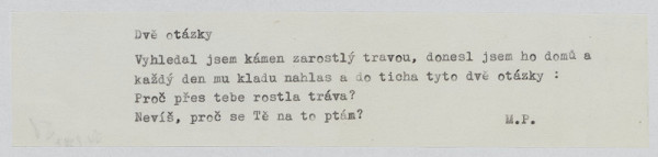 Marian Palla – Dvě otázky 