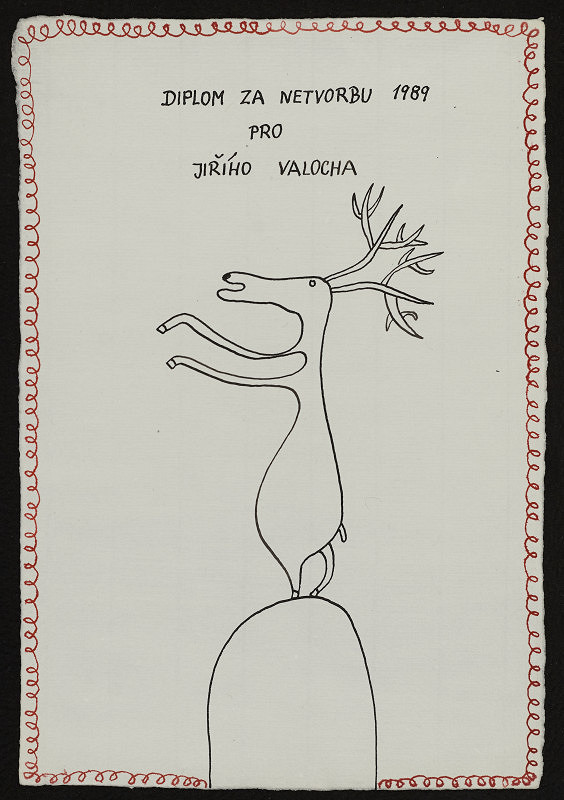 Marian Palla – Diplom za netvorbu 1989 pro Jiřího Valocha