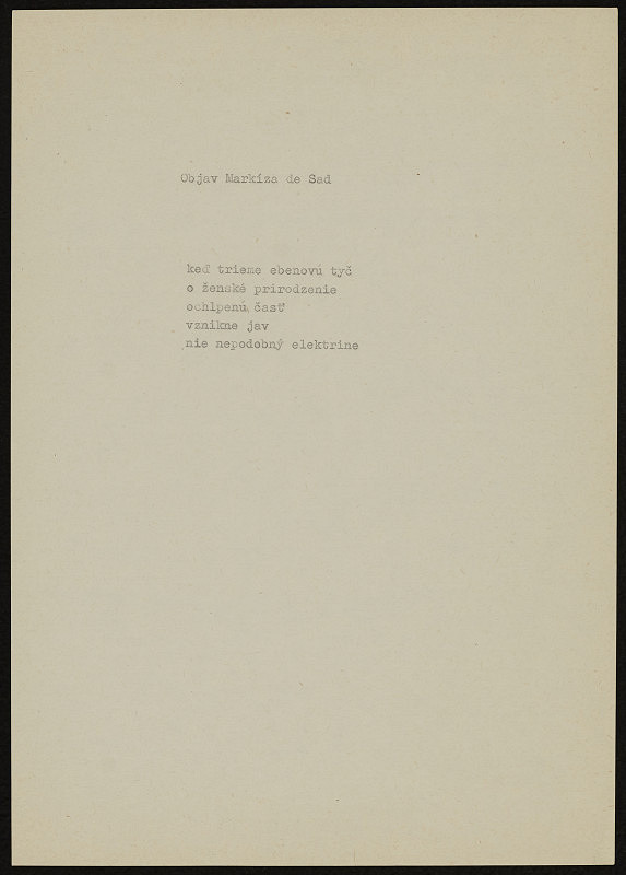 Dezider Tóth – Objav markíza de Sad 