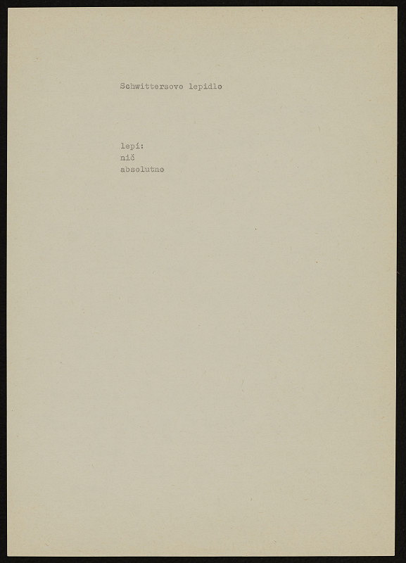 Dezider Tóth – Schwittersovo lepidlo 