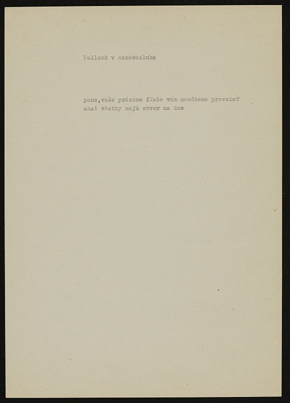 Dezider Tóth – Pollock v samoobsluhe 