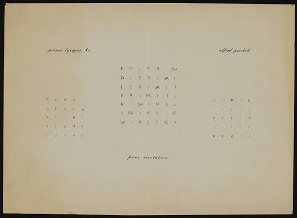 Alfred Peschek – Poesie Lyriques 1e 