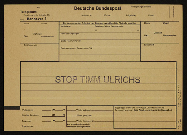 Timm Ulrichs – STOP TIMM ULRICHS 