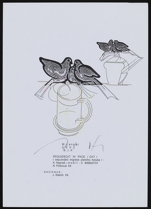 Milan Langer – Requiescat in pace / cat / sepulkrální migrace pietního holuba 