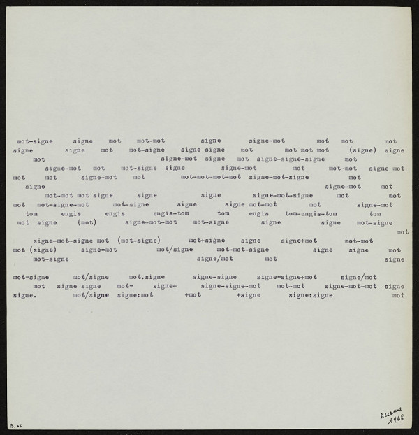 Vincenzo Accame – Mot-signe 