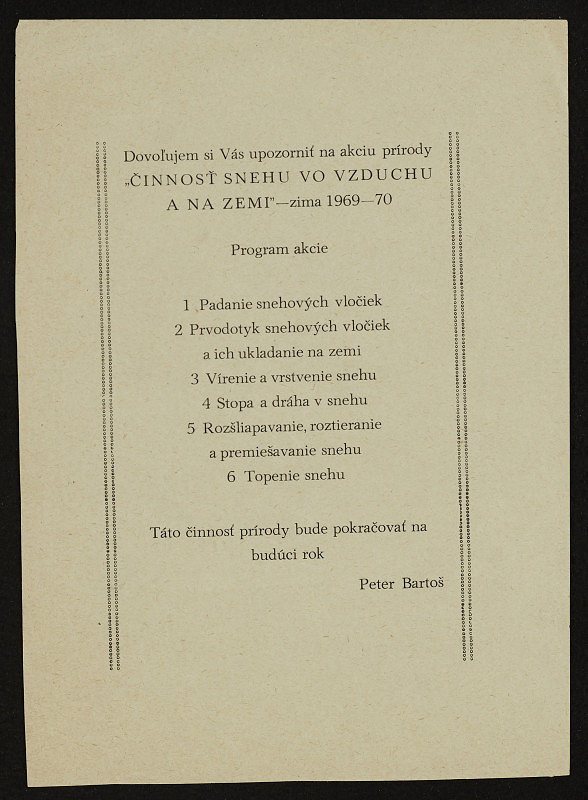 Peter Bartoš – Činnost sněhu ve vzduchu a na zemi 