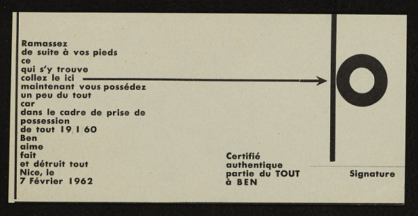 Benjamin Vautier – Certifié authentique partie du tout 