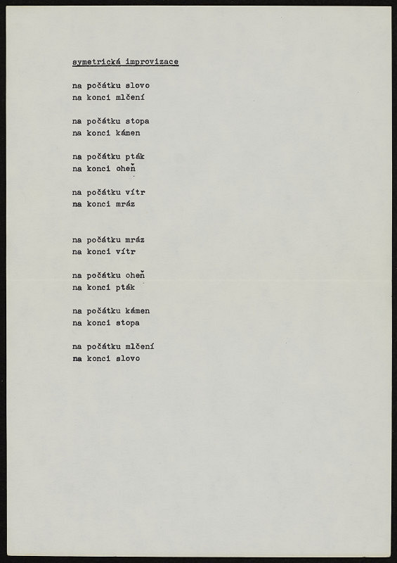 Jiří Valoch – Symetrická improvizace 