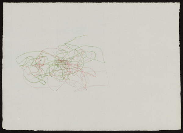 Jiří Valoch – Časově limitovaná kresba (30 sekund, green - memory, red - life) 