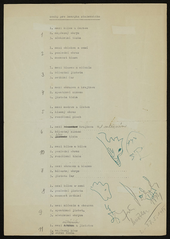 Jiří Valoch – Sculptures for Henryk Staźewski (skica) 