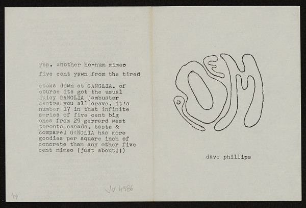 Barrie Phillip Nichol – Poem;, 5 ? Mini Mimeo Series # 17, Ganglia Press Toronto Kanada 