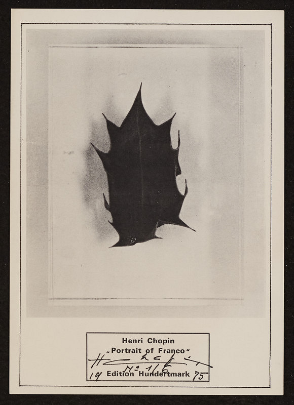 Armin ed. Hundertmark – Portrait of Franco, 44. Karton, Karton Edice Hundertmark 