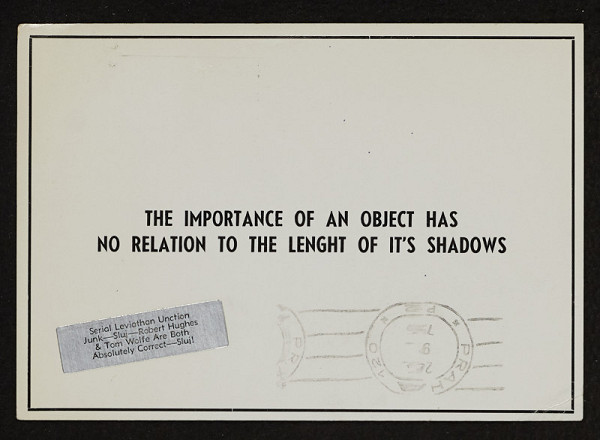 Peter van Beveren – Bez názvu (mail artová pohlednice, Art Infromation Centre) 