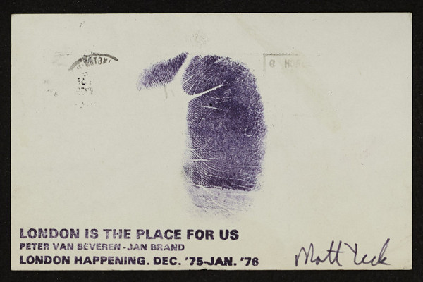 Peter van Beveren – London is the Place for US, pozvánka na lodsnký happening dec 75 - jan. 76 
