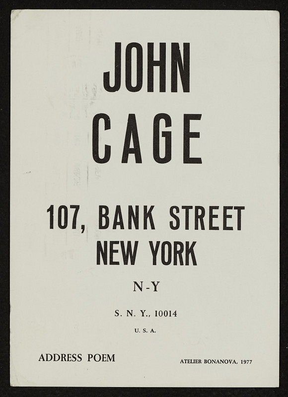 Atelier Bonanova – Adress Poem: John Cage 