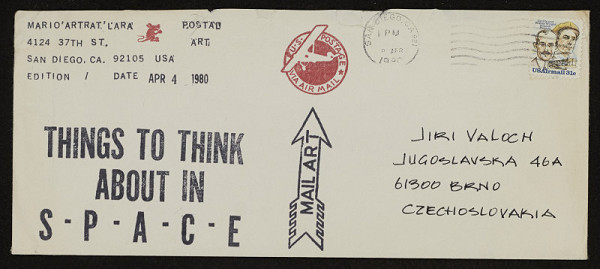 Mario Lara – Mail Art Show, "Things to Think About in S-p-a-c-e" 