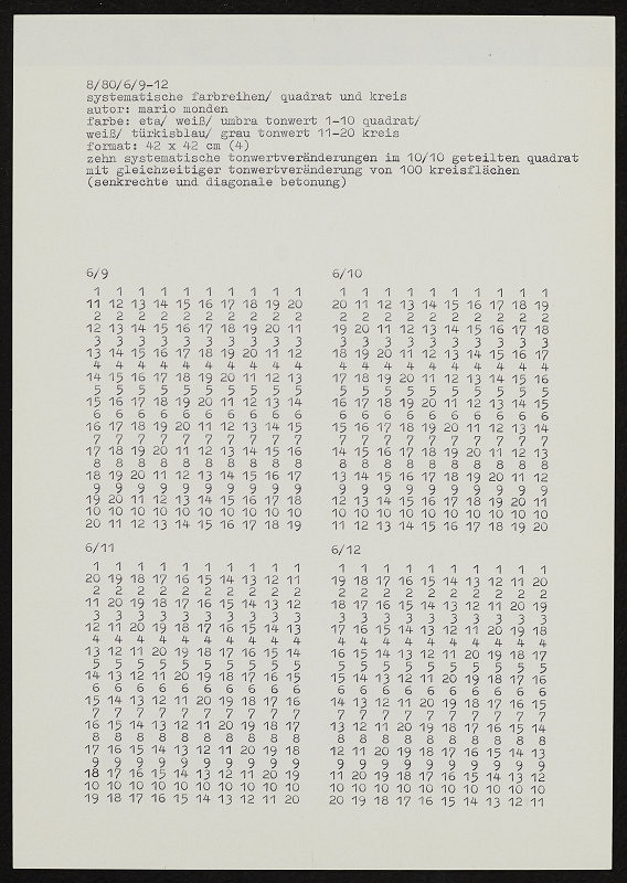 Mario Monden – Systematische farbreihen / quadrat und kreis 