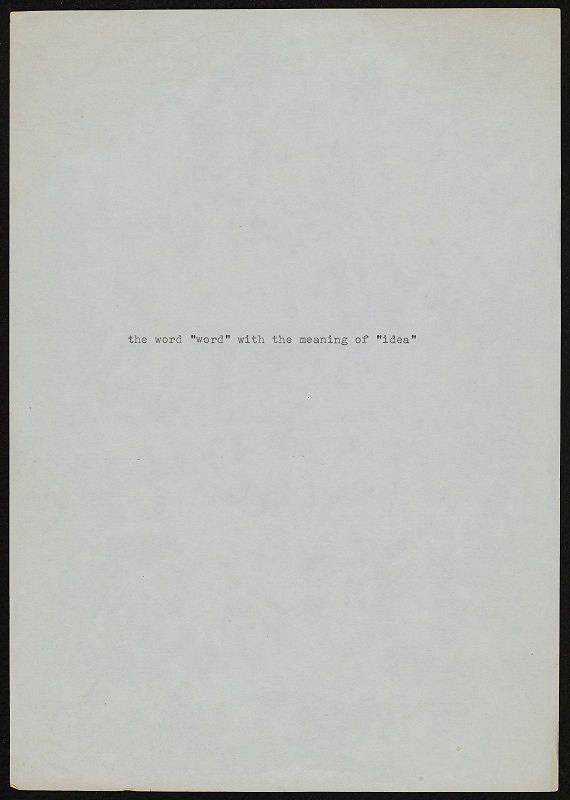 Jiří Valoch – The word "word" with the meaning of "idea" 