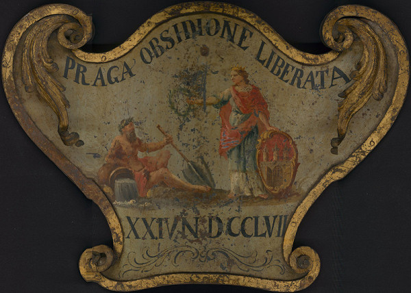 Neznámy autor – Votivní kartuš k osvobození Prahy z pruského obležení r. 1757 