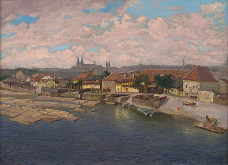 Jan Minařík – Pohled na Podskalí ze železničního mostu 