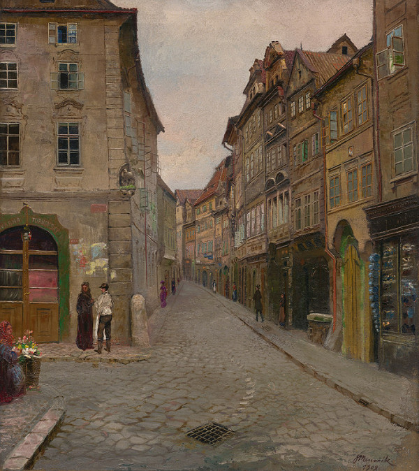 Jan Minařík – Pohled do Platnéřské ulice od východu 