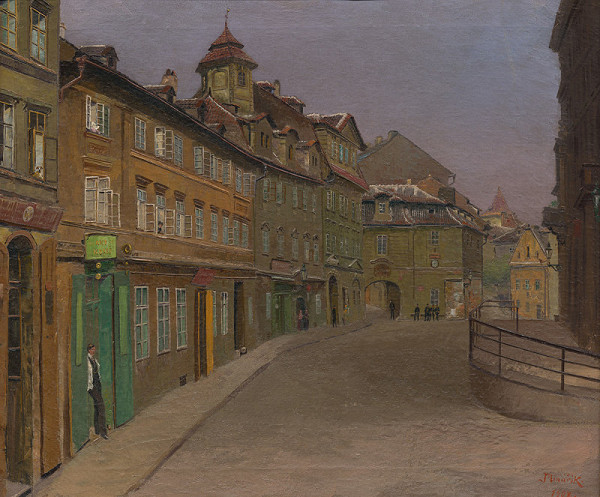Jan Minařík – Pohled do ulice U Obecního dvora 