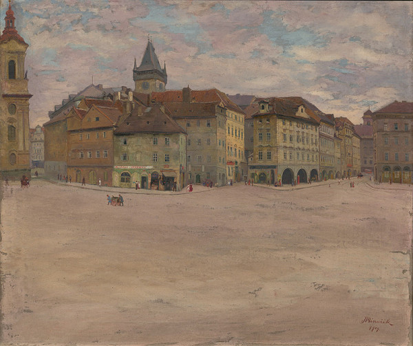 Jan Minařík – Před kostelem sv. Mikuláše na Starém Městě 