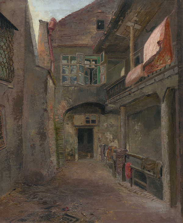 Jan Minařík – Dvůr domu s pavlačí v Cikánově ulici 