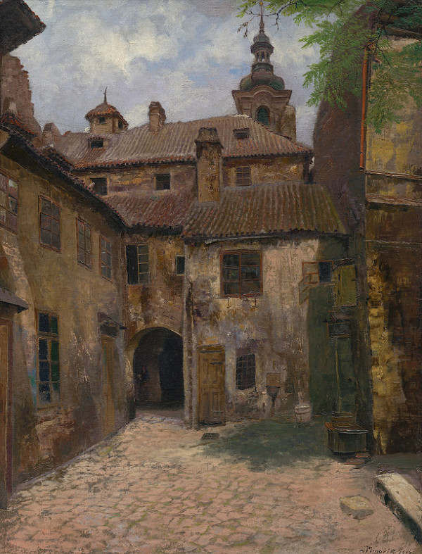 Jan Minařík – Dvůr domu v blízkosti kostela sv. Šimona a Judy 