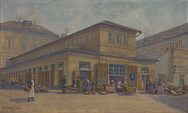 Celestýn Celestin Matějů – Staroměstské masné krámy od severozápadu 