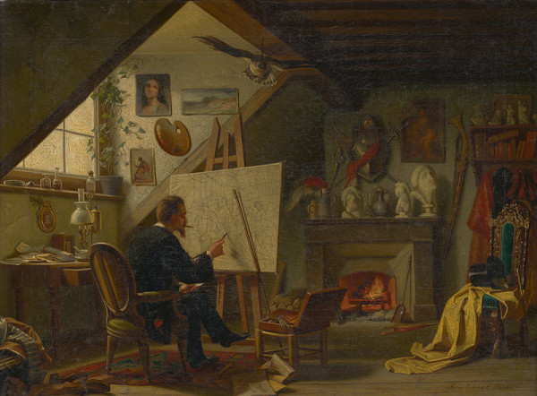 František Čermák – Interiér ateliéru malíře Františka Čermáka 