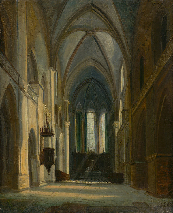 Ferdinand Lepié – Gotický chrámový interiér 
