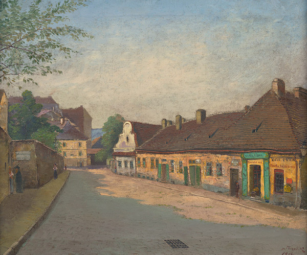 Jan Minařík – Pohled do Václavské ulice v Podskalí 