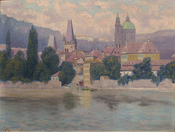 Jan Minařík – Pohled na Kampu u ústí Čertovky 