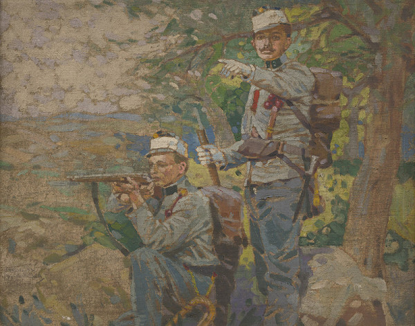 Jaroslav Procházka – Dvojice rakousko-uherských vojáků v krajině 