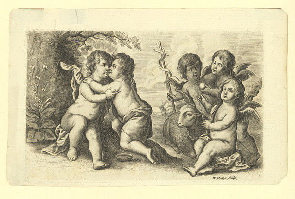 Václav Hollar – Ježíšek a Jan Křtitel jako děti, podle Pietra van Avonta 